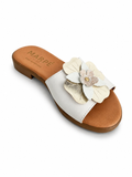 Chinelo Branco com Flor Dourada