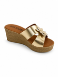 Chinelo Dourado com Flor