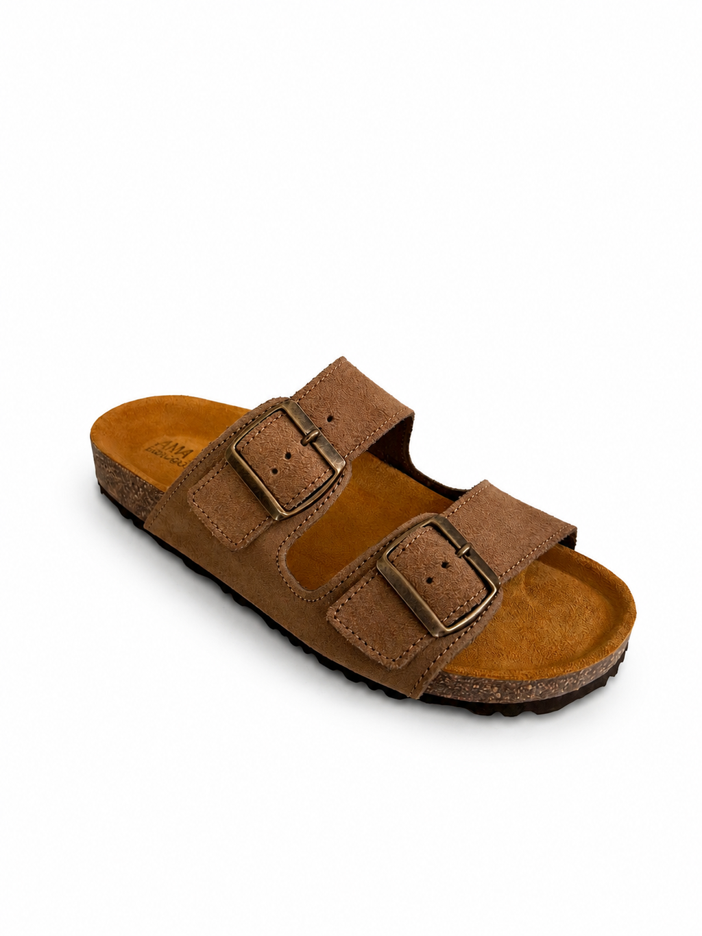 Chinelo Castanho com Dupla Fivela