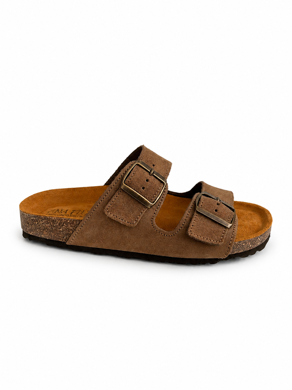 Chinelo Castanho com Dupla Fivela