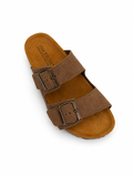 Chinelo Castanho com Dupla Fivela